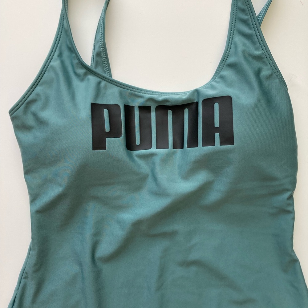 PUMA One Piece Swimsuit L Teal Green New - Picture 4 of 8